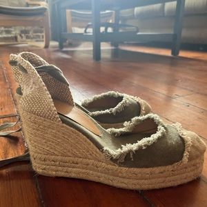 Castaner Carina Espadrille Wedges Green